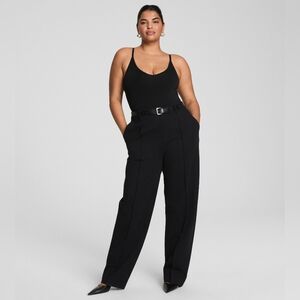 Spanx High-Waisted Ponte Barrel Leg Pants in Black Size Small